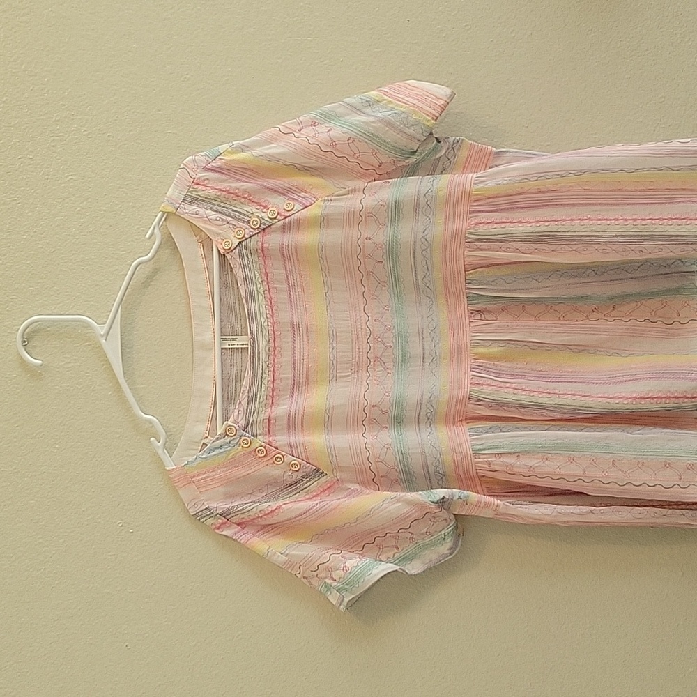 Size S rainbow A Plus by Anthropologie Lettie Embroidered Top